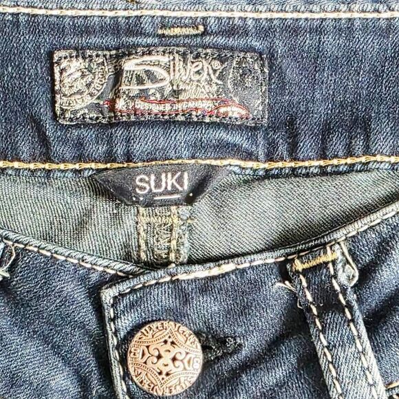 Silver Jeans Co. Suki Mid Capri W29/L22 Blue Denim - Picture 5 of 10